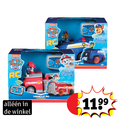 Paw Patrol bestuurbare Chase en Marshall auto