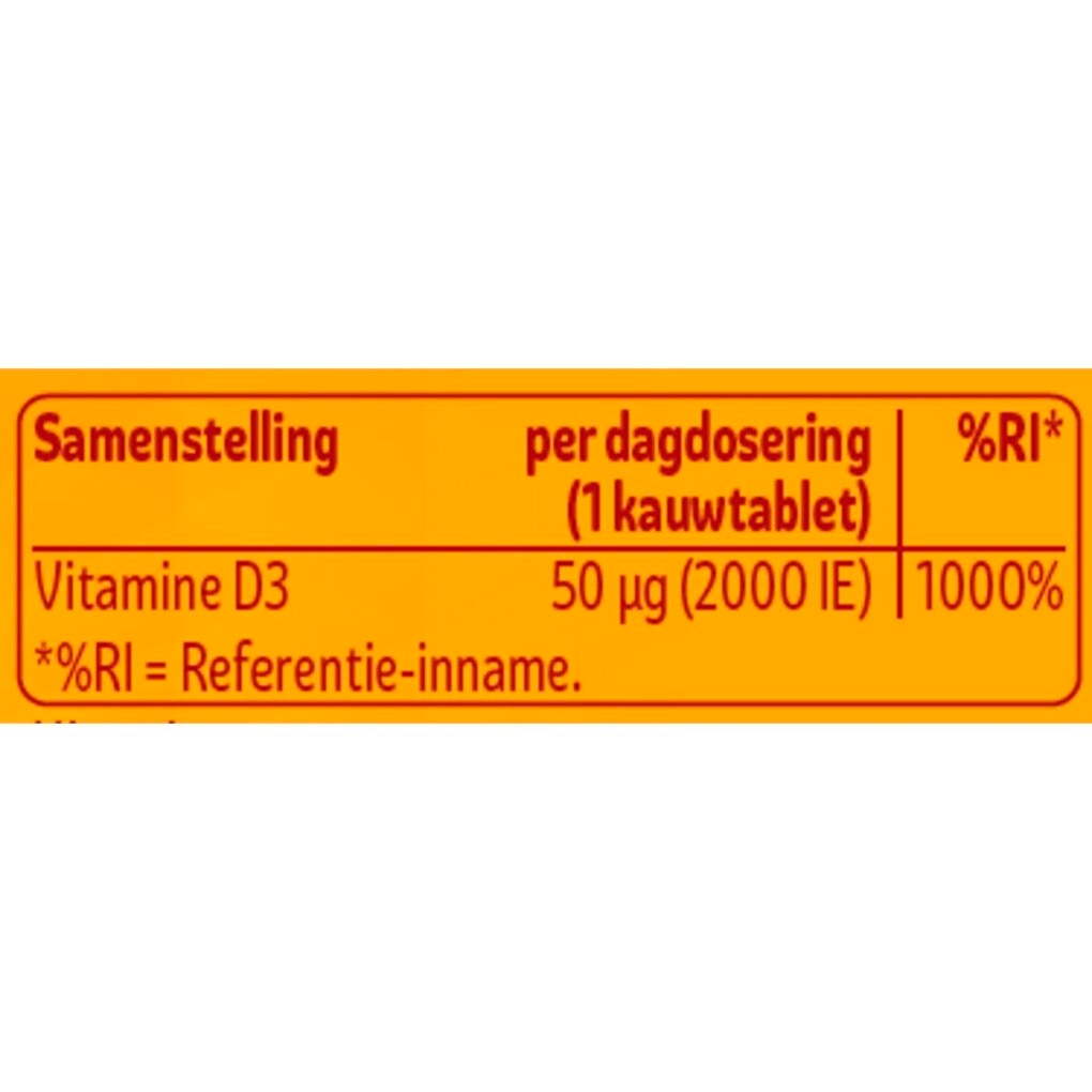 Kruidvat Vitamine D3 50 Mcg Kauwtabletten