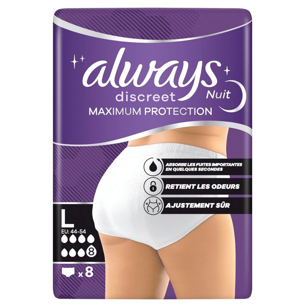 Always Discreet Maximum Protection Night Maat L Incontinentiebroekjes