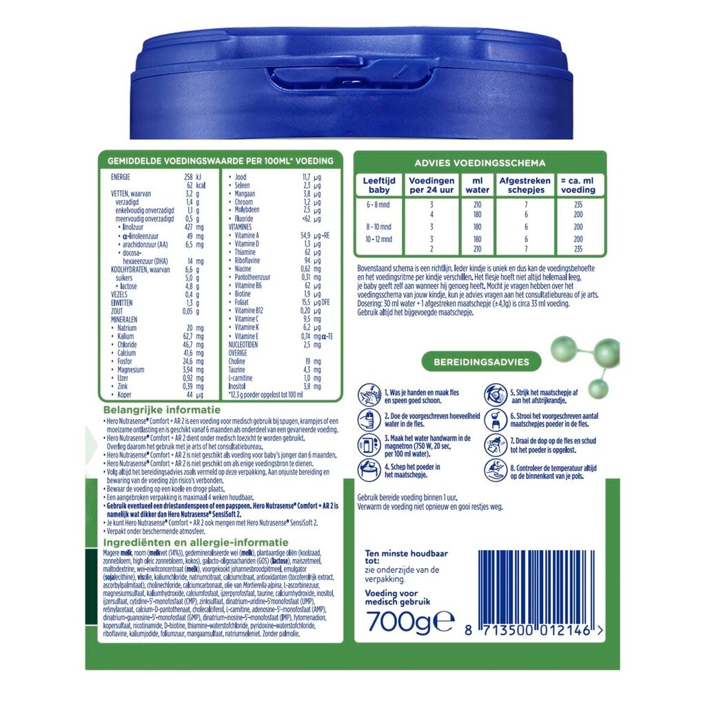 Hero Nutrasense Comfort+ AR 2 6+M Opvolgmelk