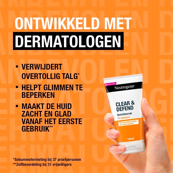 Neutrogena Clear & Defend 2% Salicylzuur Gezichtsscrub