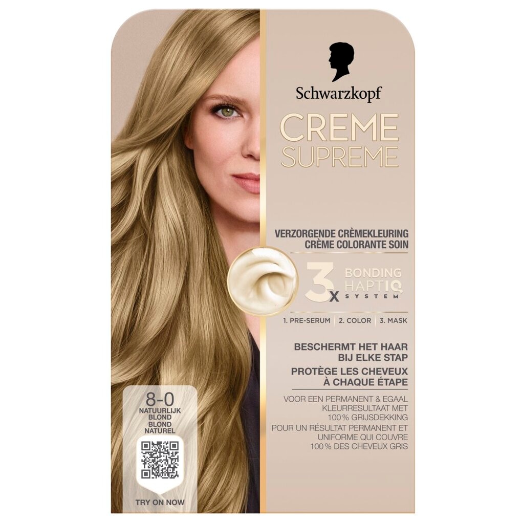 Schwarzkopf Creme Supreme 8-0 Natuurlijk Blond Verzorgende Crèmekleuring