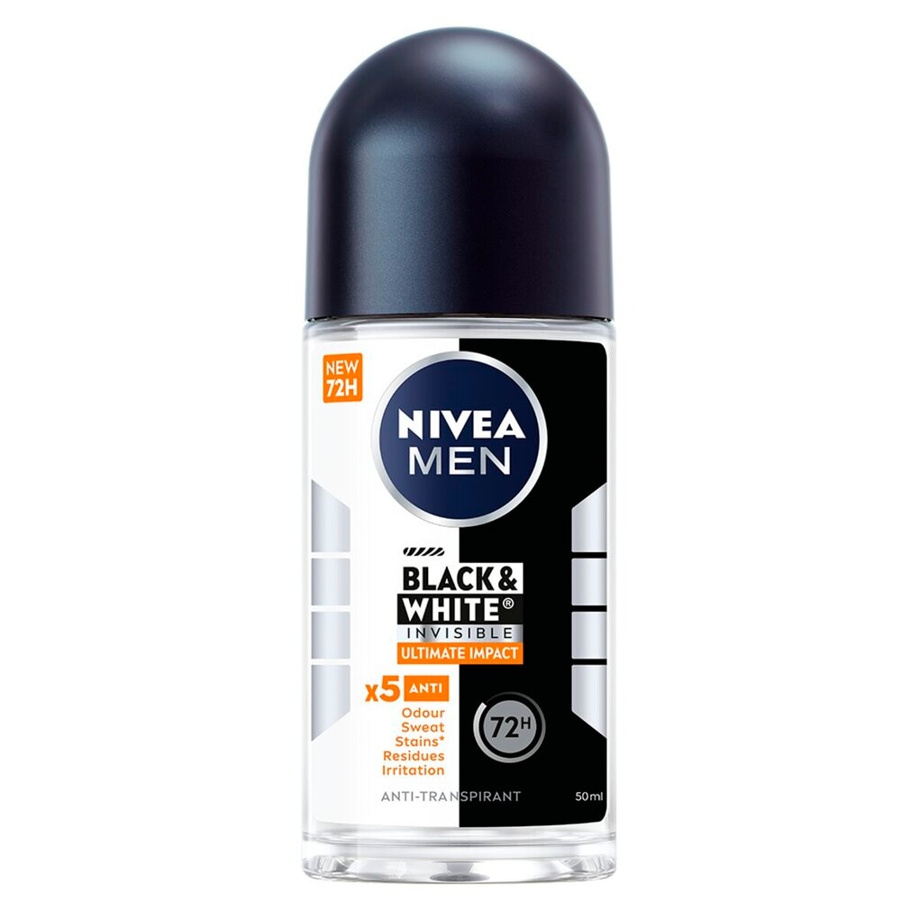 NIVEA Men Black & White Invisible Ultimate Impact Antitranspirant Roller NIVEA Men Black & White Invisible Ultimate Impact Antitranspirant Roller