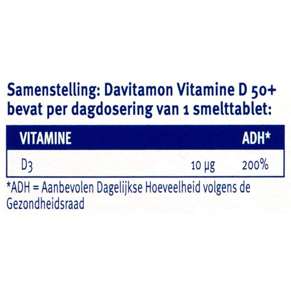 Davitamon Vitamine D 50+ Smelttabletten
