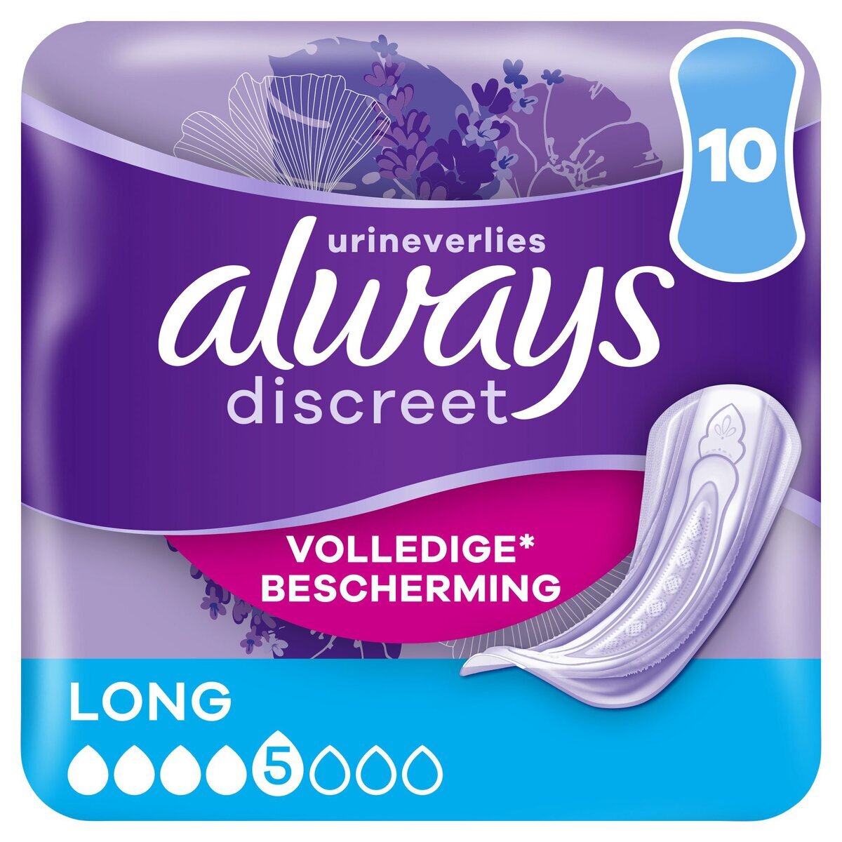 Afbeelding van Always Discreet Incontinentie verband Long - 10 stuks