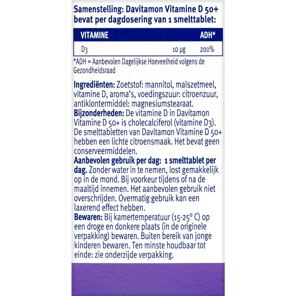 Davitamon Vitamine D 50+ Smelttabletten