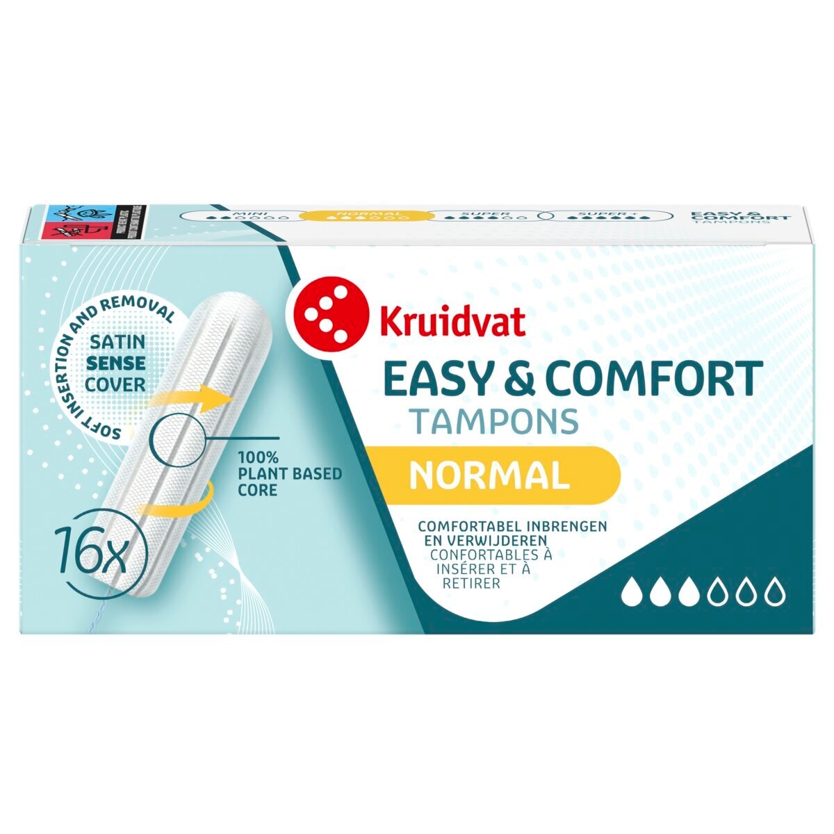 Afbeelding van Kruidvat Easy & Comfort Normal Tampons - 16 stuks