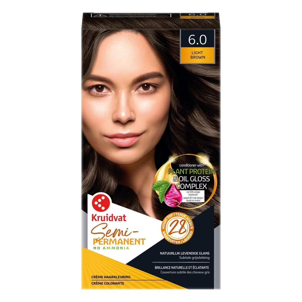 Kruidvat 6.0 Light Brown Semi-Permanente Haarkleuring