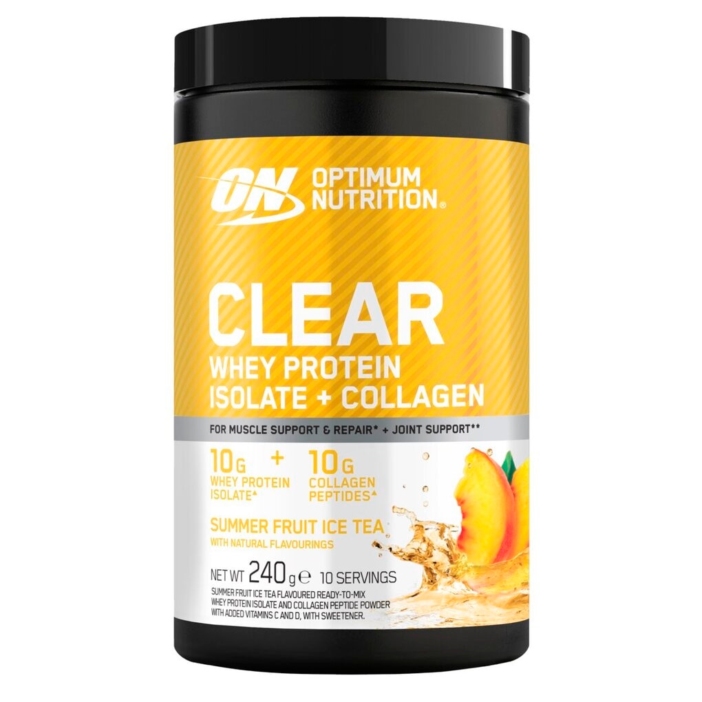 Optimum Nutrition Clear Summer Fruit Ice Tea Whey Protein Isolate + Collagen