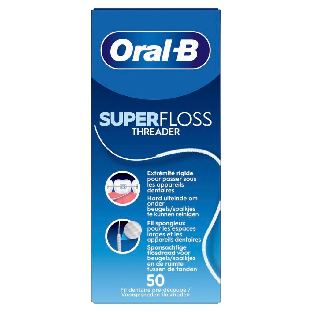 Oral-B Superfloss Threaders Flosdraad voor Beugels