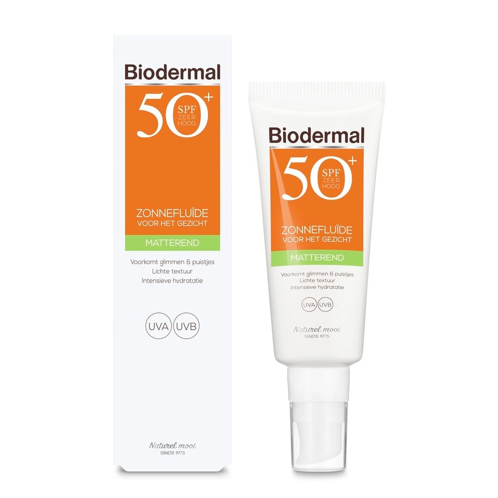 Biodermal SPF50+ Matterende Zonnefluïde voor je Gezicht