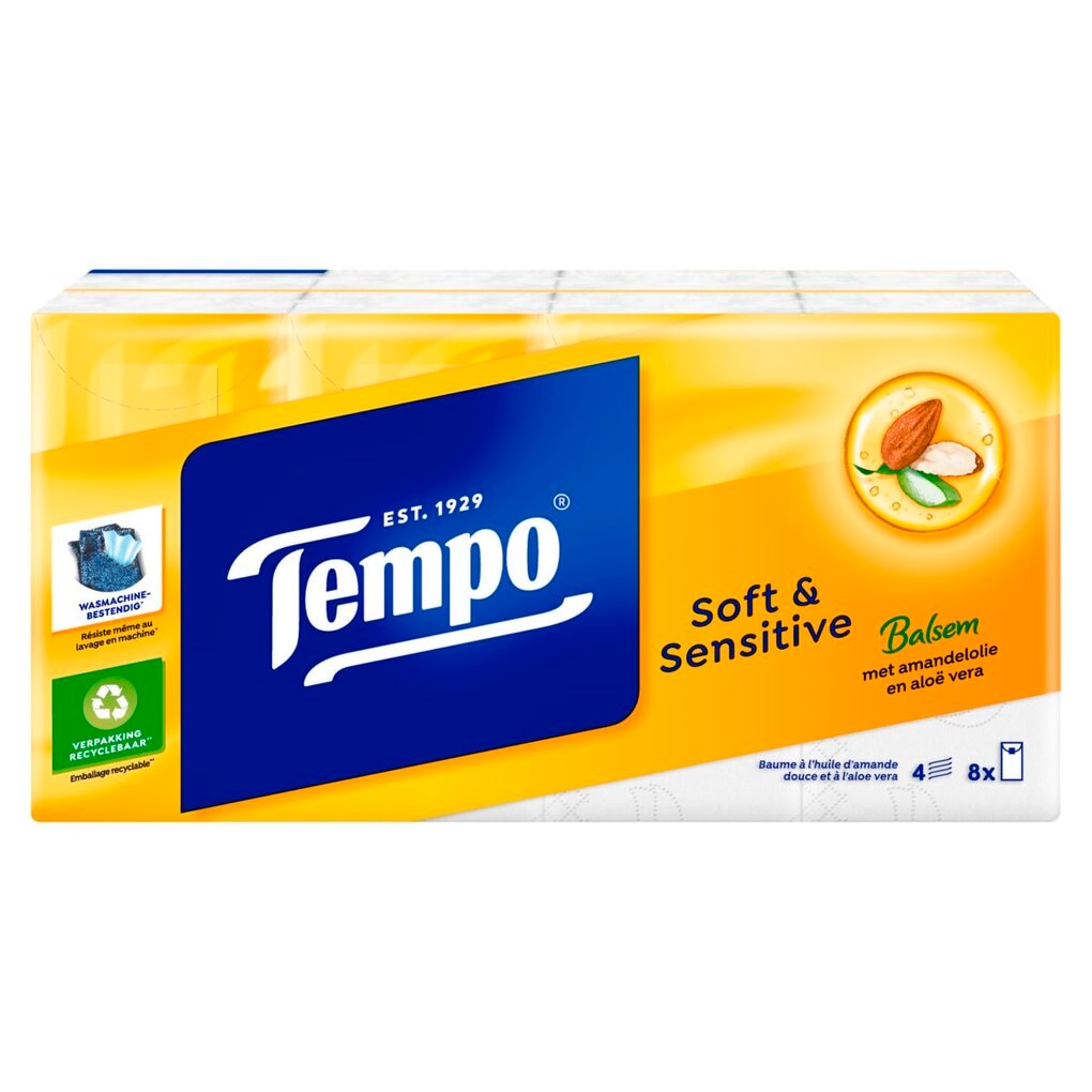 Tempo Plus Soft & Sensitive Zakdoekjes