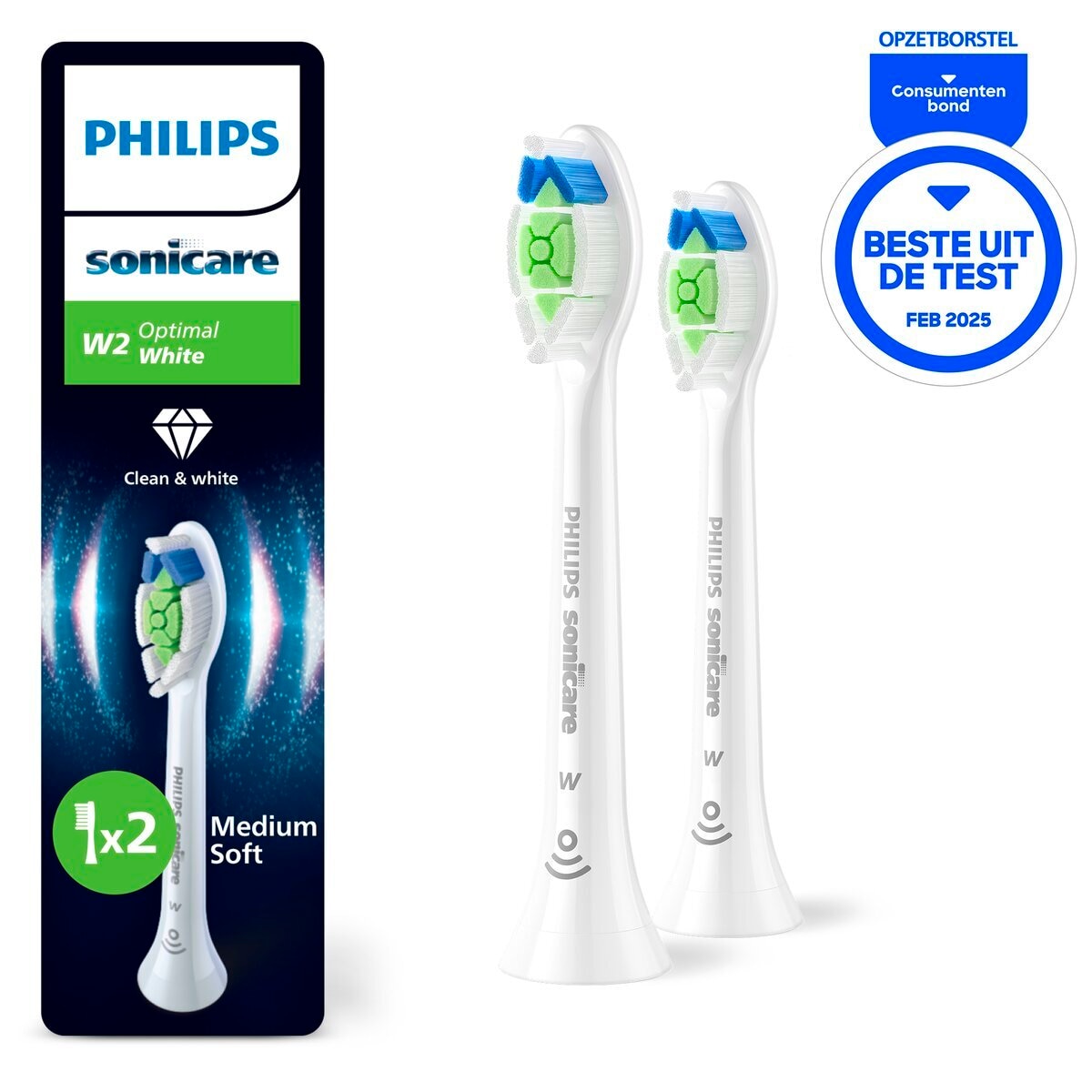 Afbeelding van Philips Sonicare Optimal White Opzetborstels - 2 stuks