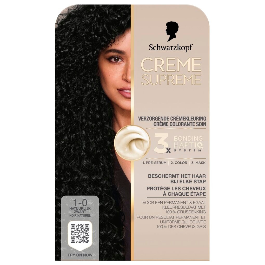 Schwarzkopf Creme Supreme 1-10 Natuurlijk Zwart Verzorgende Crèmekleuring