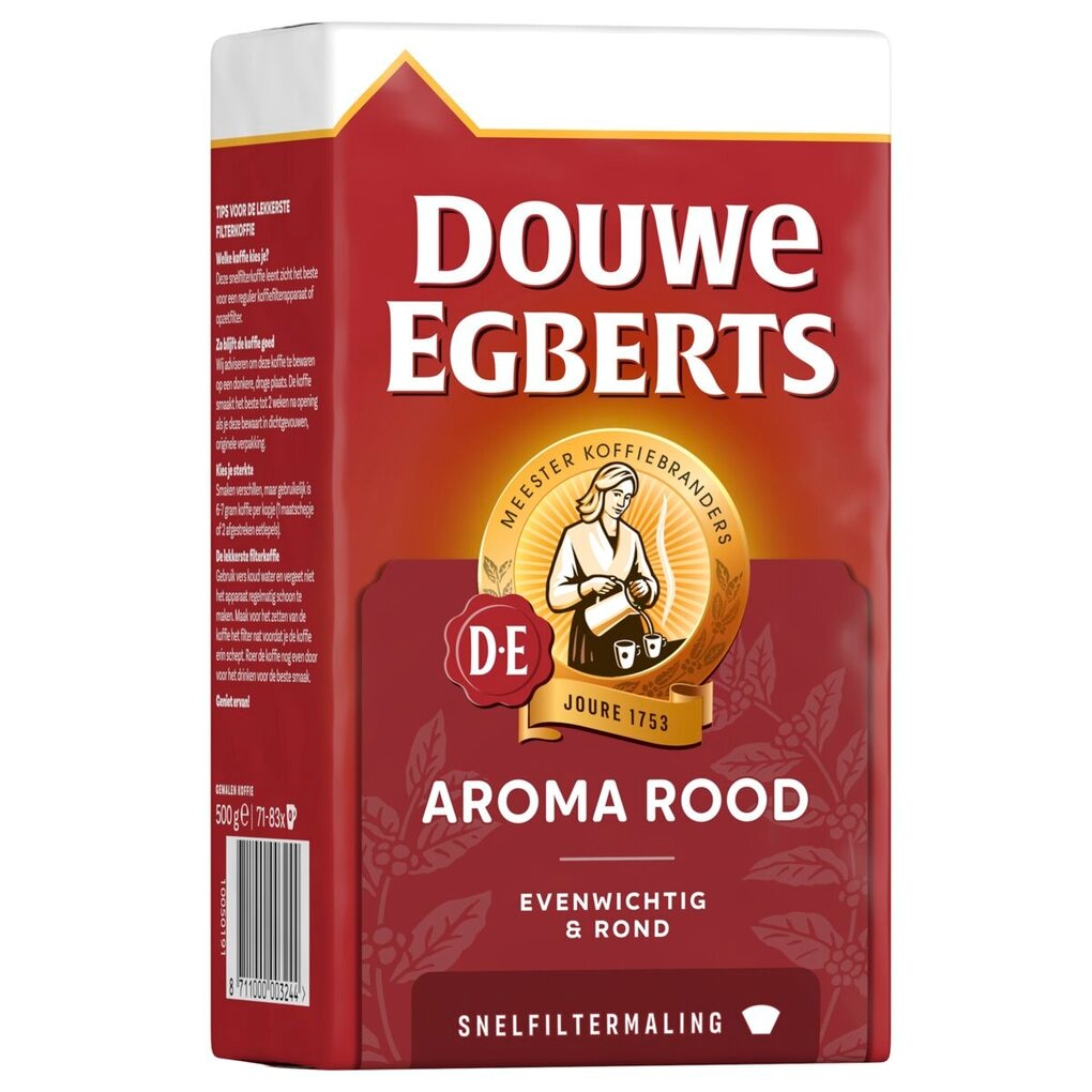 Douwe Egberts Aroma Rood Snelfiltermaling Koffie Douwe Egberts Aroma Rood Snelfiltermaling Koffie