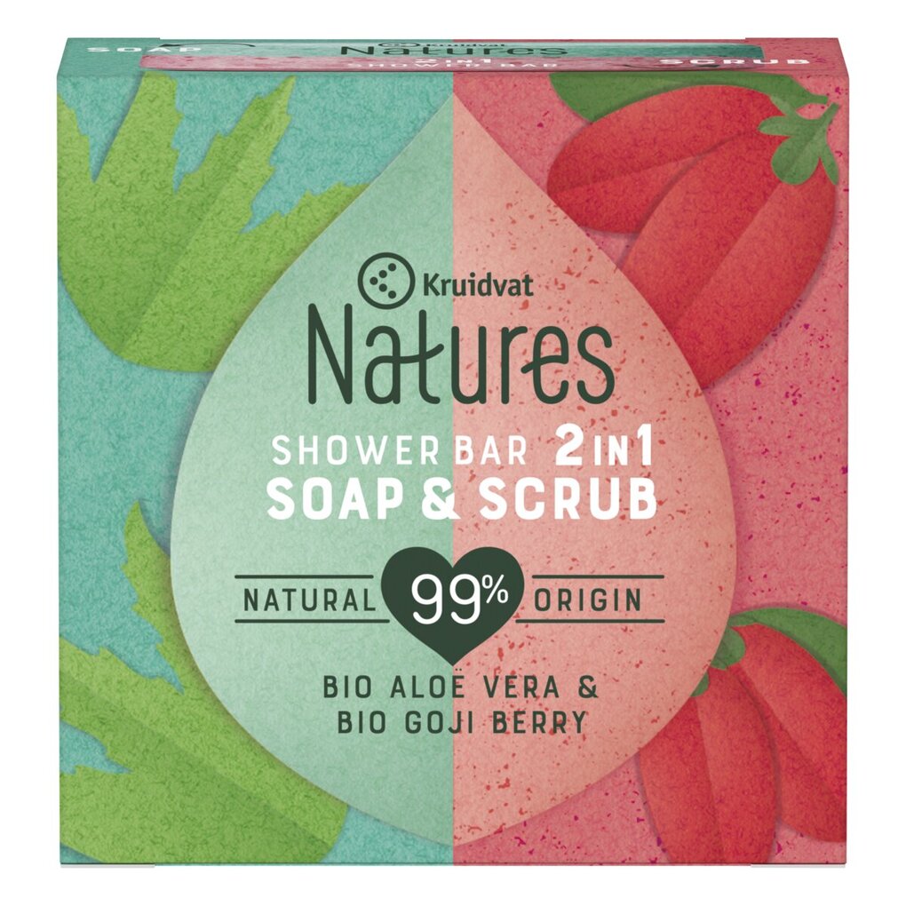 Kruidvat Natures 2-in-1 Soap & Scrub Shower Bar