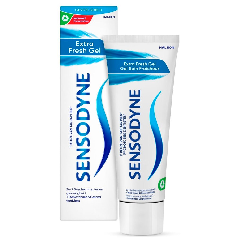 Sensodyne Extra Fresh Gel Tandpasta biedt langdurige bescherming bij gevoelige tanden. De tandpasta heeft een extra frisse mintsmaak voor een langdurig fris gevoel.