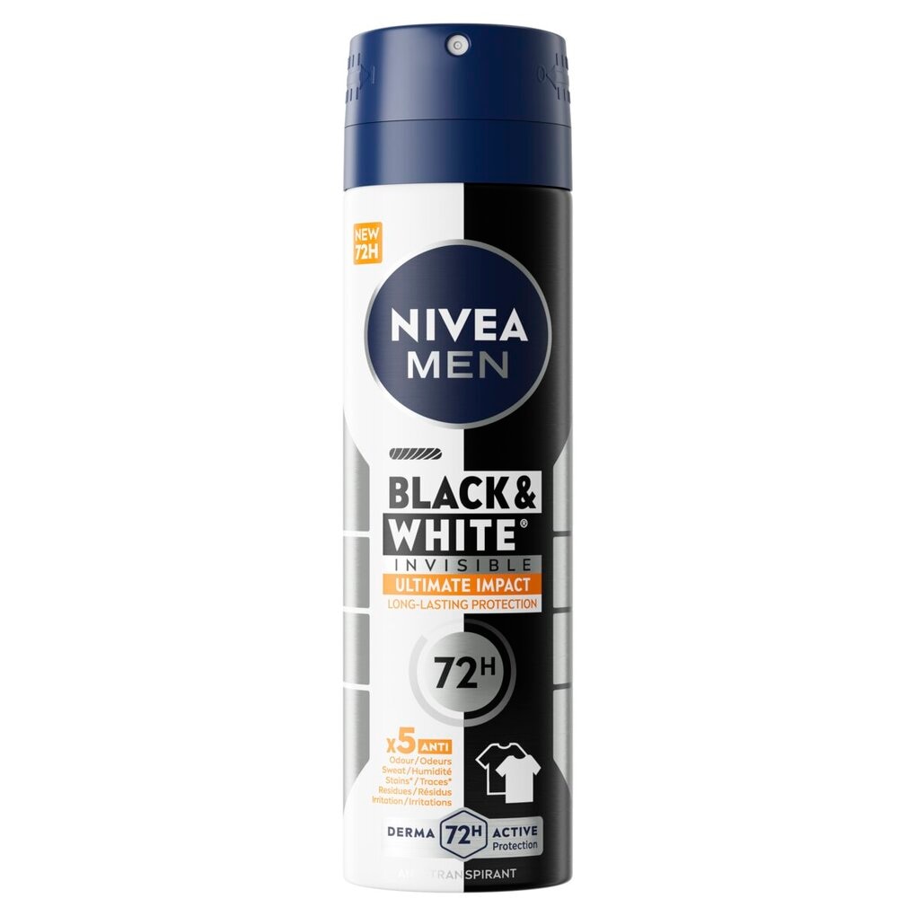 NIVEA Men Black & White Invisible Ultimate Impact Antitranspirant Spray NIVEA Men Black & White Invisible Ultimate Impact Antitranspirant Spray