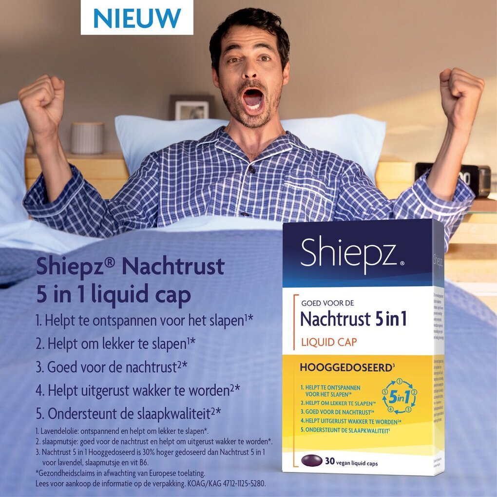 Shiepz Nachtrust 5-In-1 Hooggedoseerd Liquid Capsules