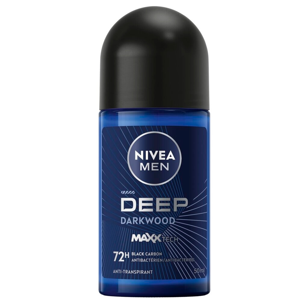 NIVEA Men Deep Black Carbon Dark Wood Antitranspirant Roller