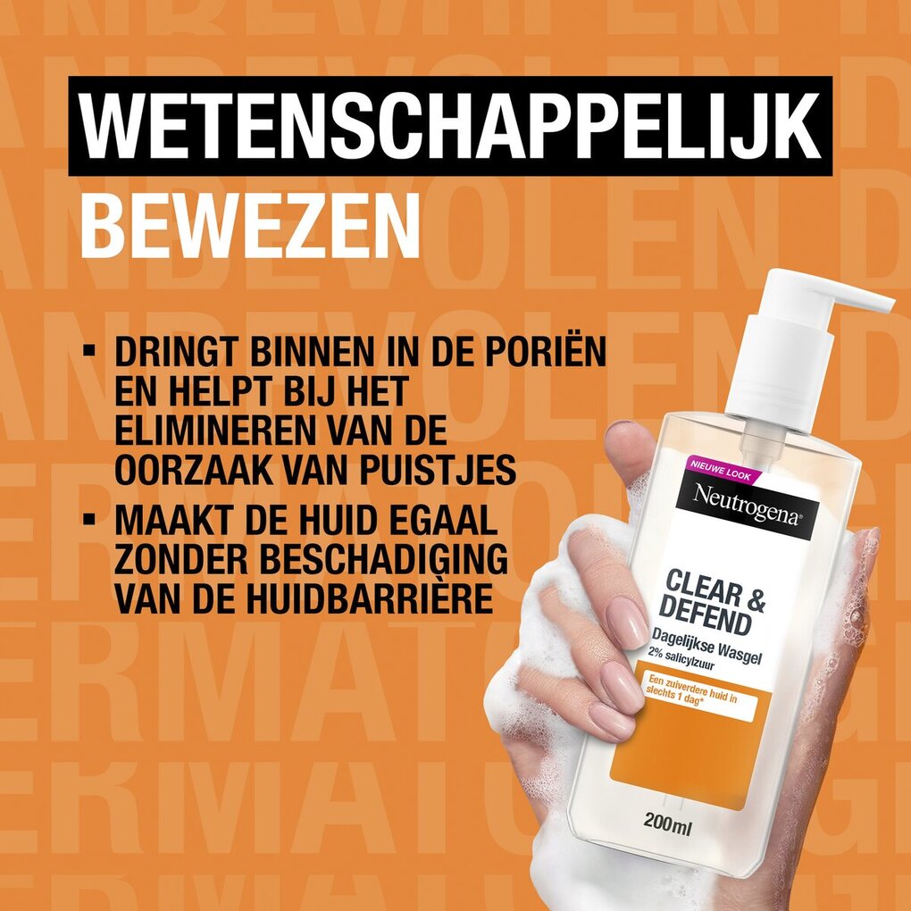 Neutrogena Clear & Defend 2% Salicylzuur Dagelijkse Wasgel