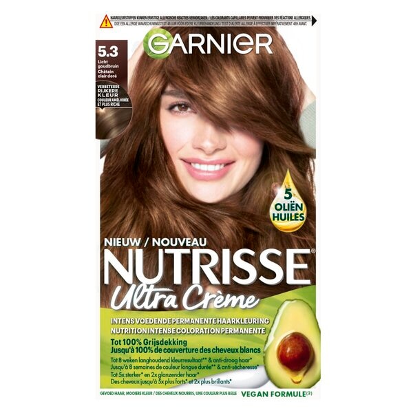 Garnier Nutrisse Ultra Crème 5.3 Licht Goudbruin Permanente Haarkleuring