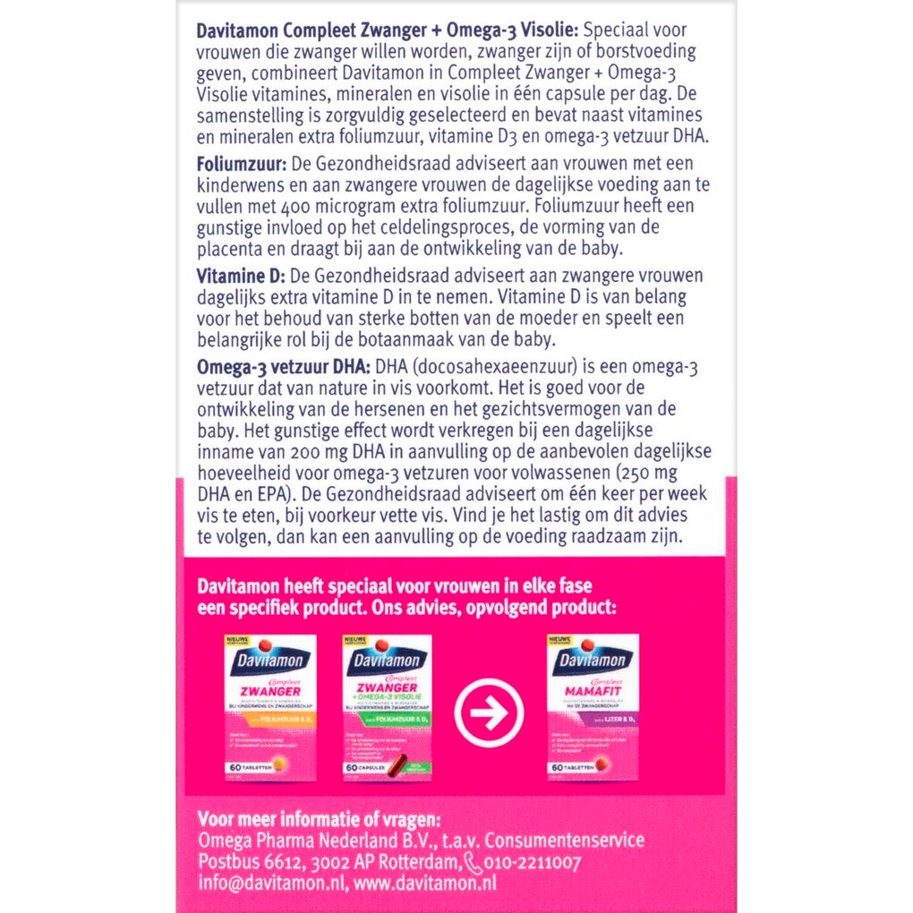 Davitamon Compleet Zwanger + Omega-3 Visolie Capsules