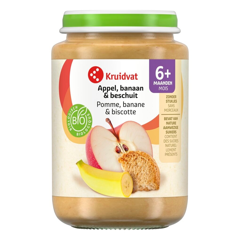 Kruidvat 6+M Bio Appel, Banaan & Beschuit Fruithapje