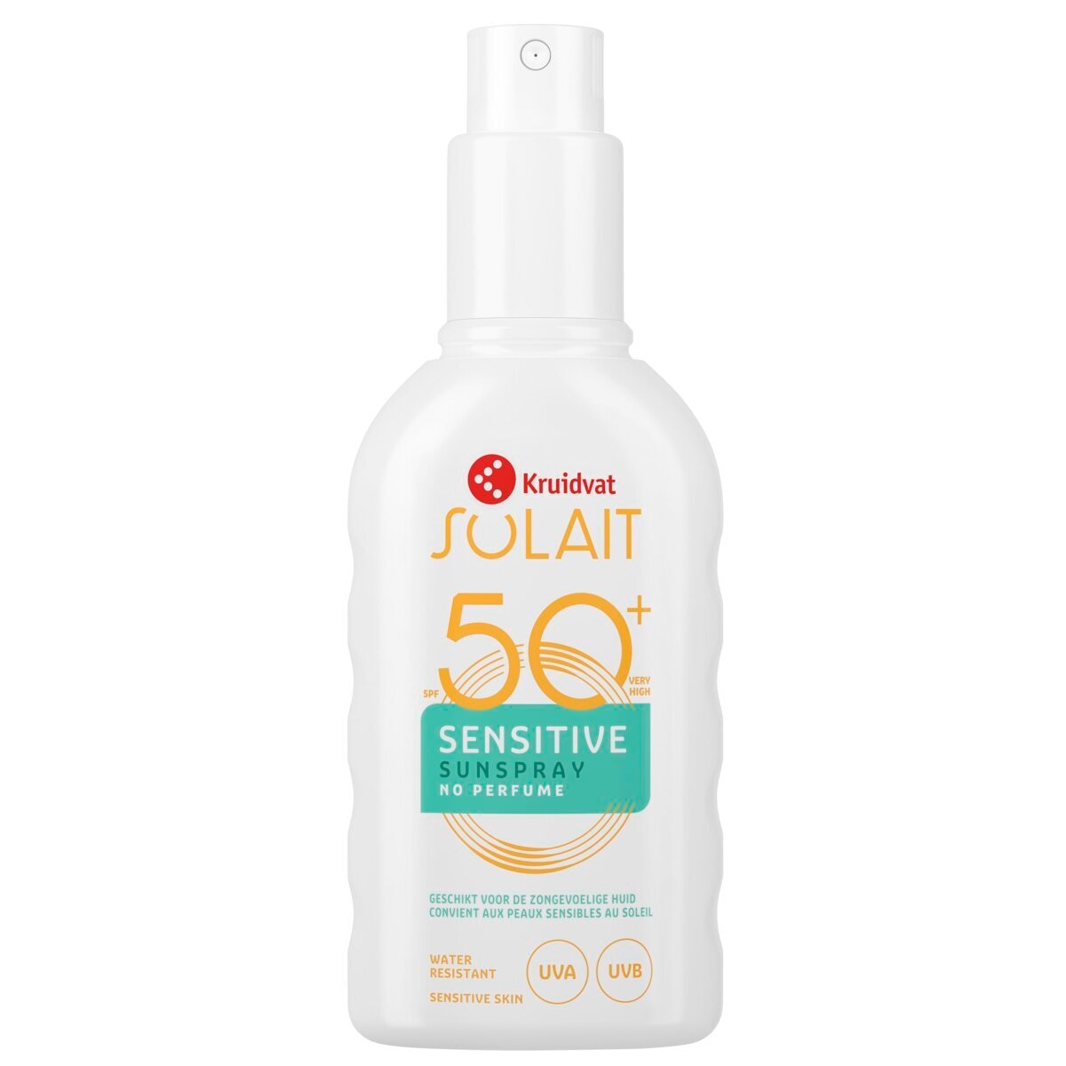 Product afbeelding van Kruidvat Solait Sensitive SPF50+ Sunspray - 200ml