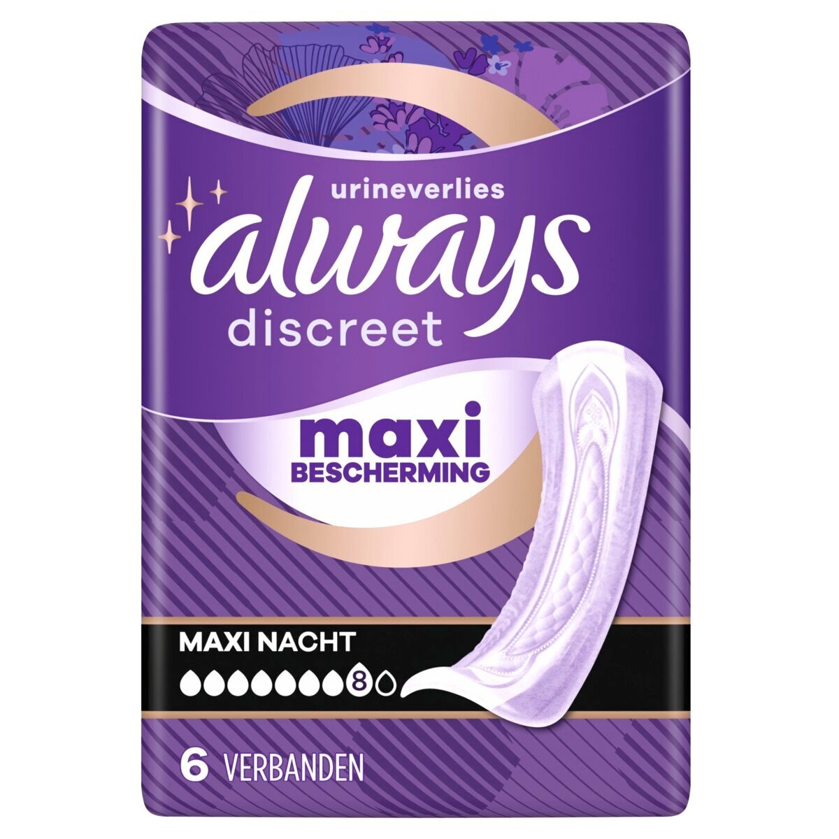 Afbeelding van Always Discreet Maxi Nacht Incontinentieverband - 6 stuks