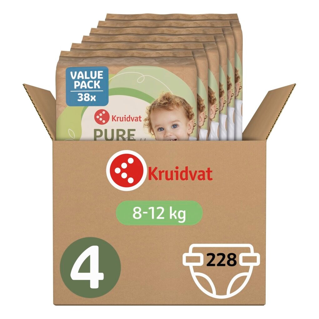 Kruidvat Pure & Soft Maat 4 Luiers Volumedoos Kruidvat Pure & Soft Maat 4 Luiers Volumedoos