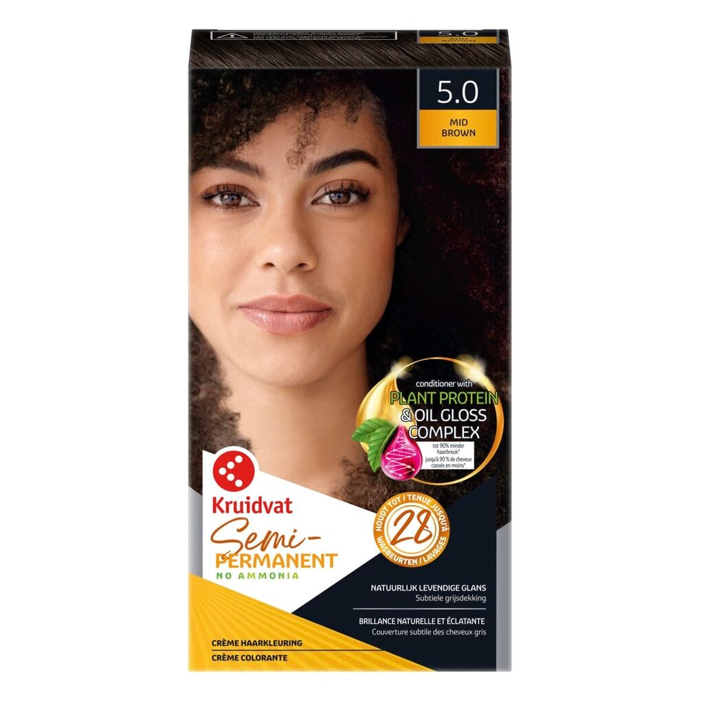 Kruidvat 5.0 Mid Brown Semi-Permanente Haarkleuring