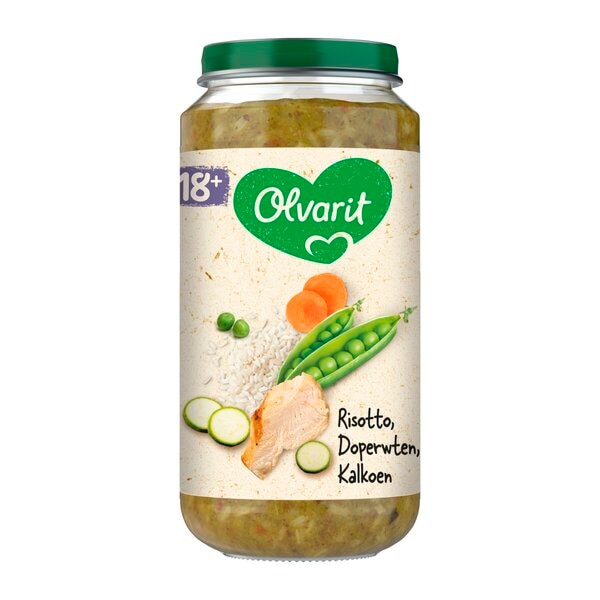 Olvarit 18+M Risotto Doperwt Kalkoen Maaltijdpotje