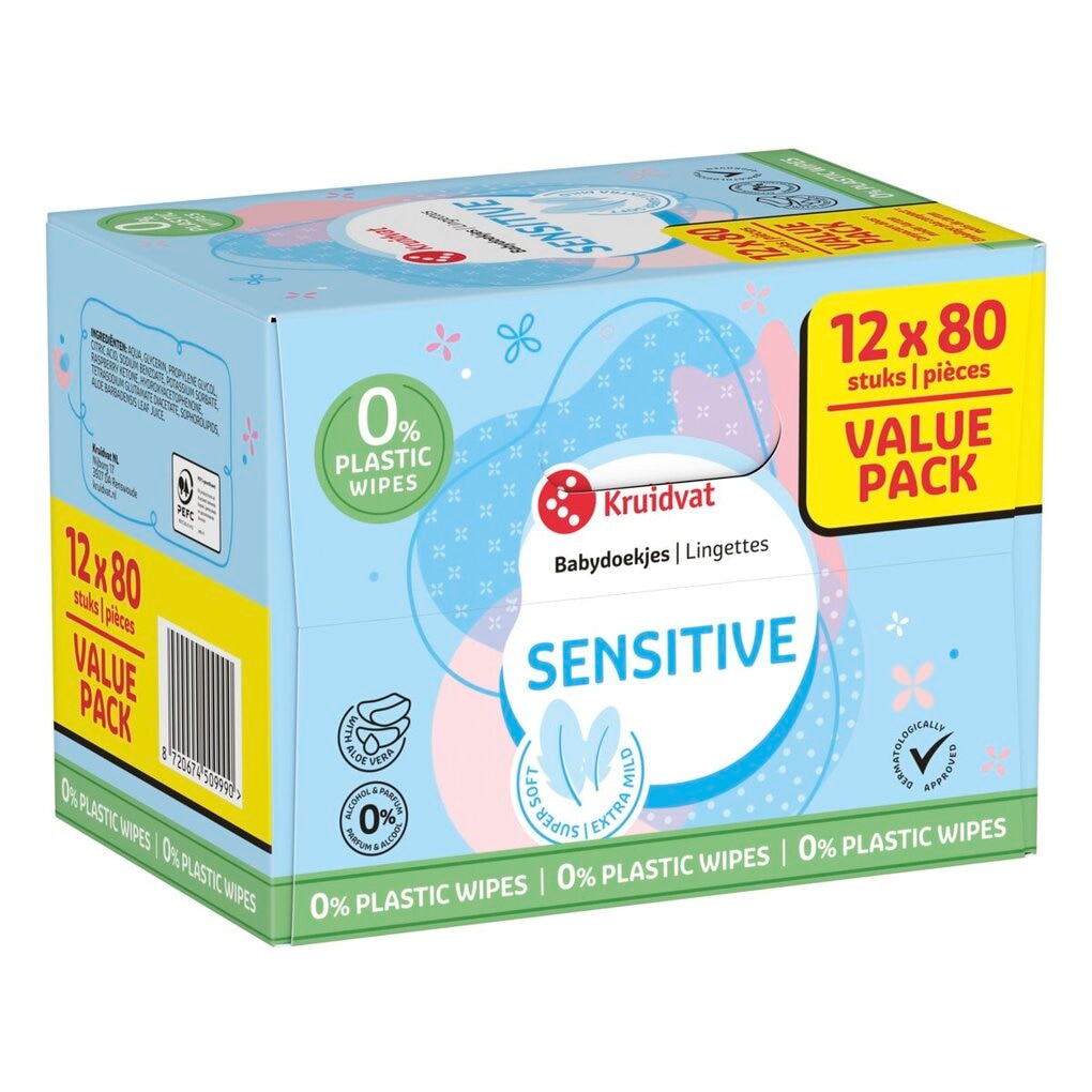 Kruidvat Sensitive Plasticvrije Babydoekjes Valuepack Kruidvat Sensitive Plasticvrije Babydoekjes Valuepack