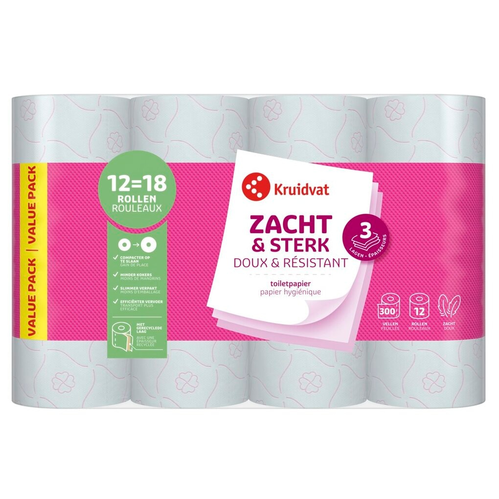 Kruidvat Zacht & Sterk 3-laags Toiletpapier