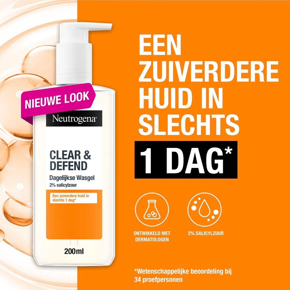 Neutrogena Clear & Defend 2% Salicylzuur Dagelijkse Wasgel