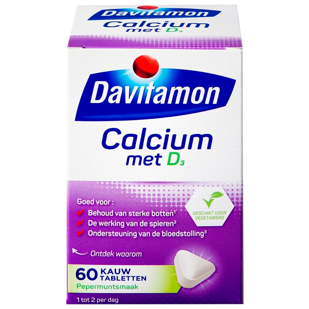 Davitamon Calcium met Vitamine D3 Pepermunt Kauwtabletten
