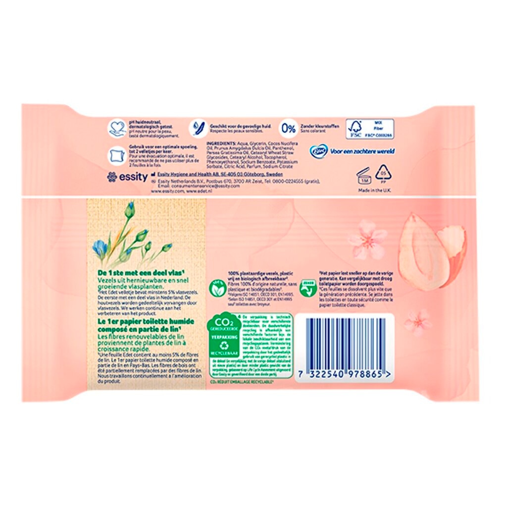 Edet Comfort Almond Milk Vochtig Toiletpapier