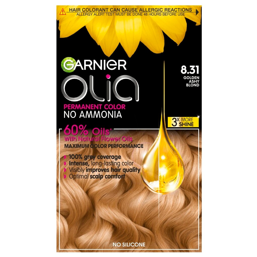 Garnier Olia 8.31 Goud Asblond Permanente Haarkleuring Garnier Olia 8.31 Goud Asblond Permanente Haarkleuring