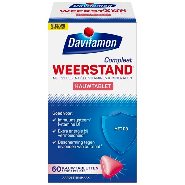 Davitamon Compleet Weerstand Aardbei Kauwtabletten