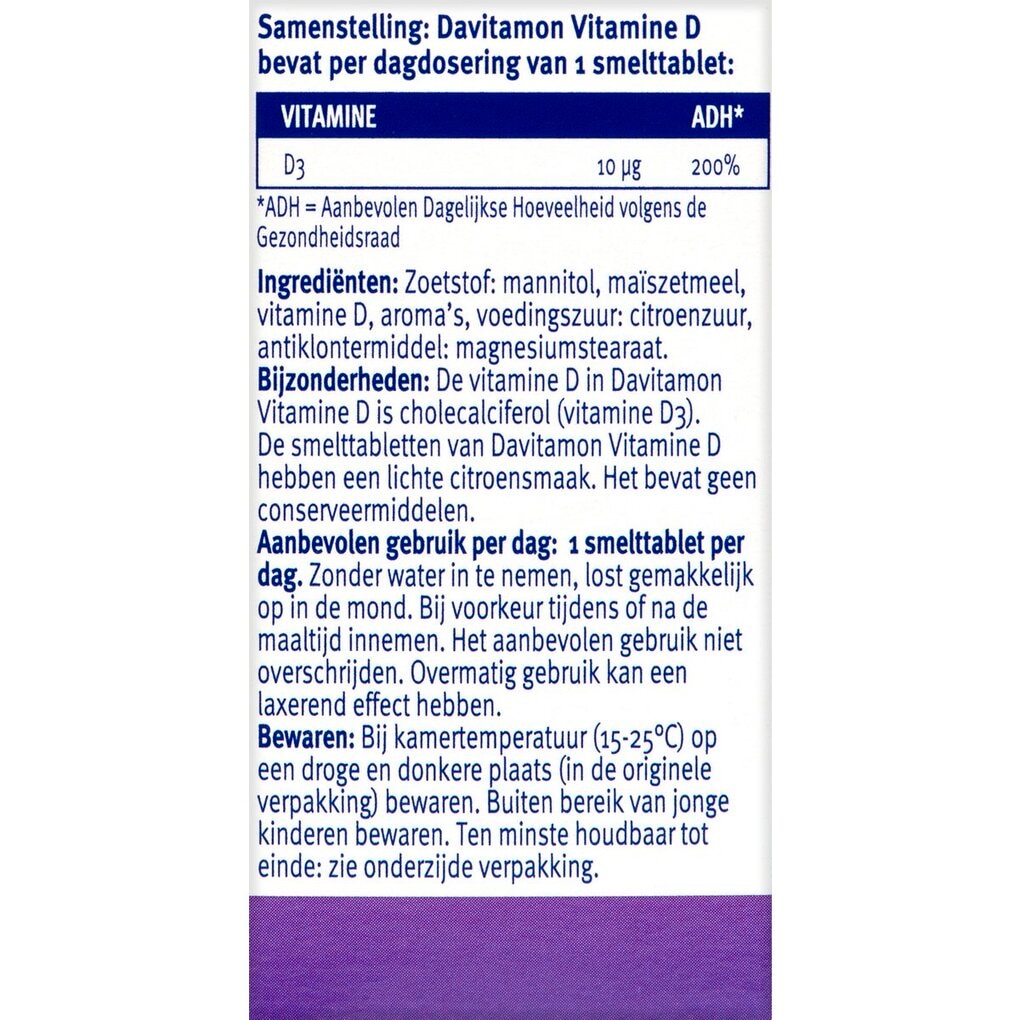 Davitamon Vitamine D Smelttabletten