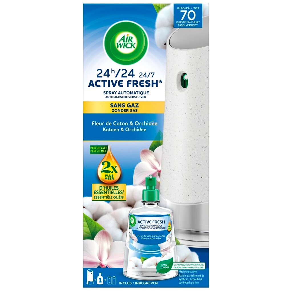 Air Wick Katoen & Orchidee Active Fresh Automatische Verstuiver