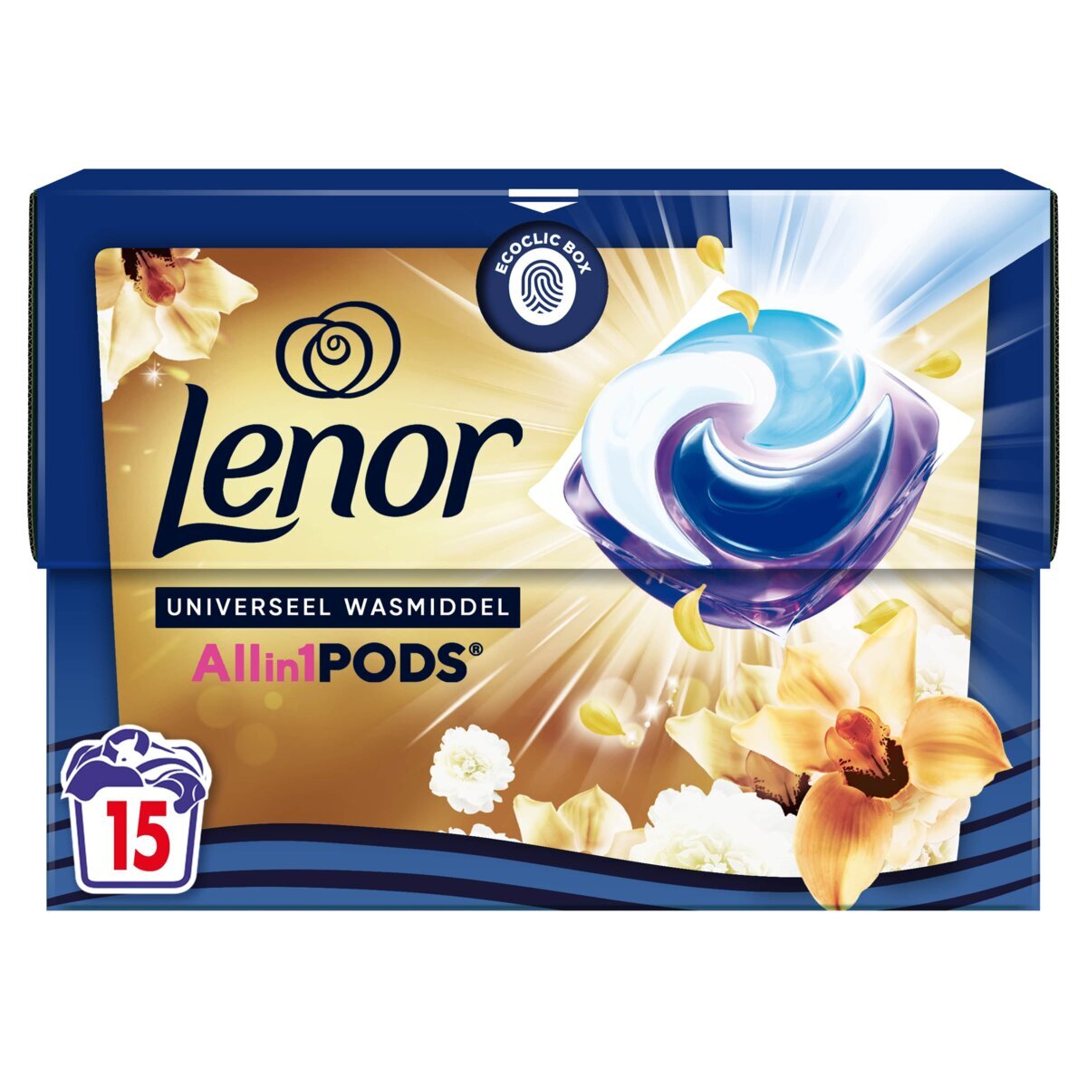 Afbeelding van Lenor Wasmiddel All-in-1 Pods Amber&Orchidee - 15 pods