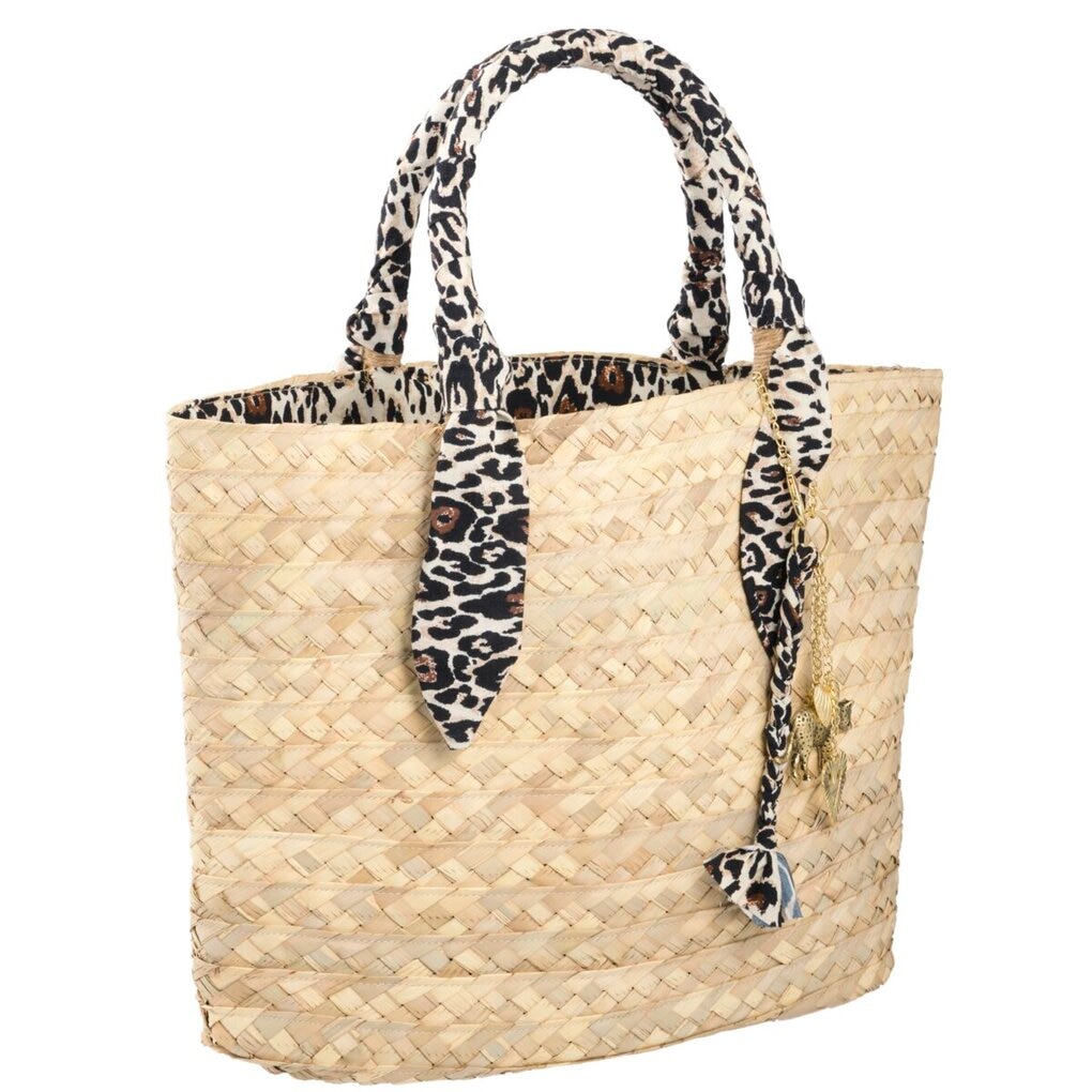 From PB With Love Rieten Strandtas met Panterprint