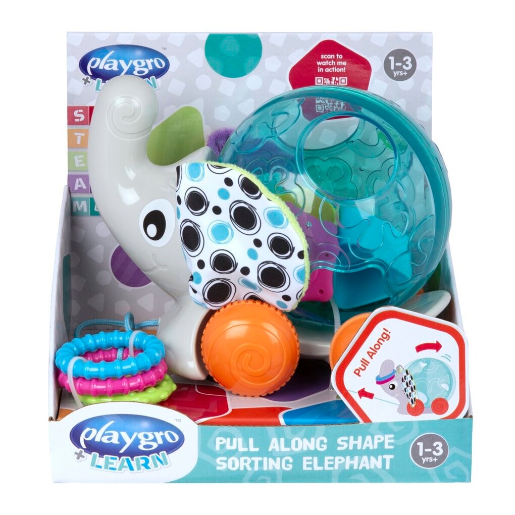 Playgro +Learn Pull Along Shape Sorting Elephant Playgro +Learn Pull Along Shape Sorting Elephant