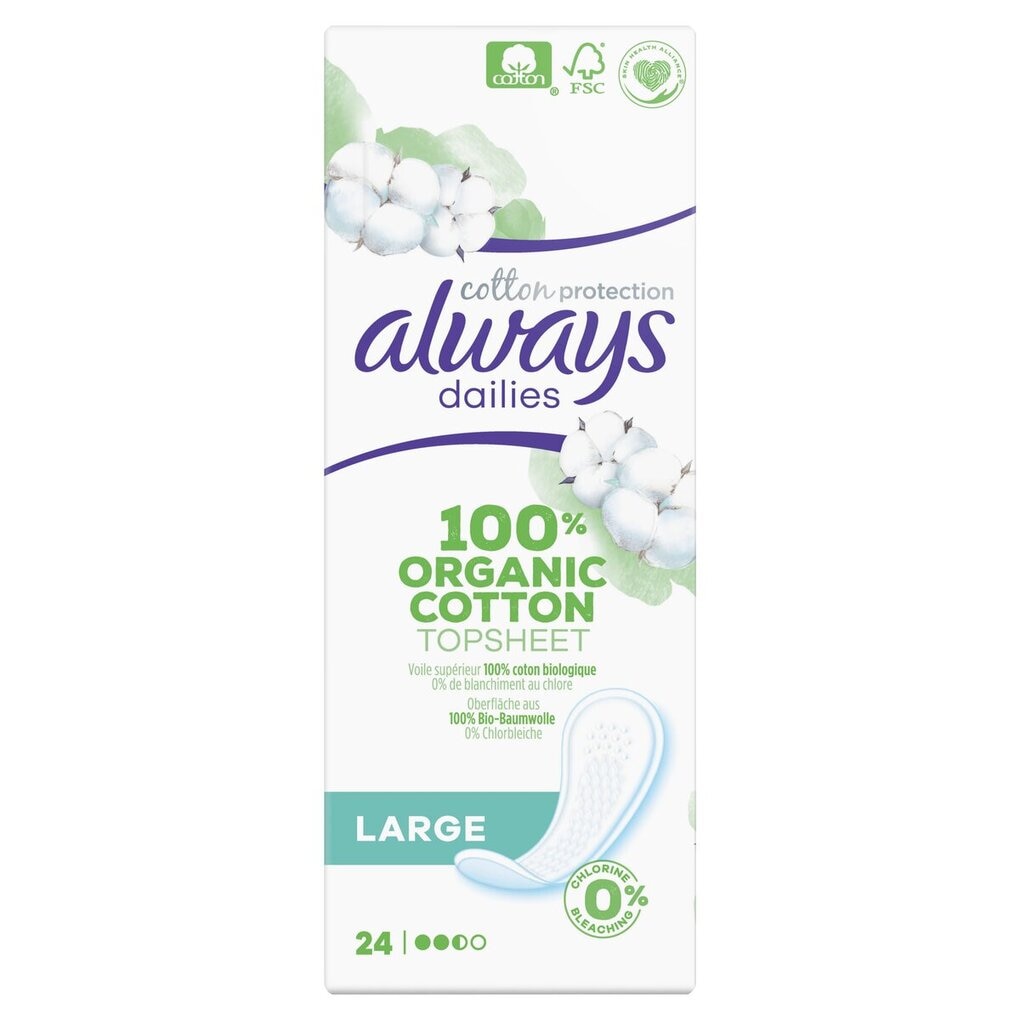 Always Dailies Cotton Large Inlegkruisjes