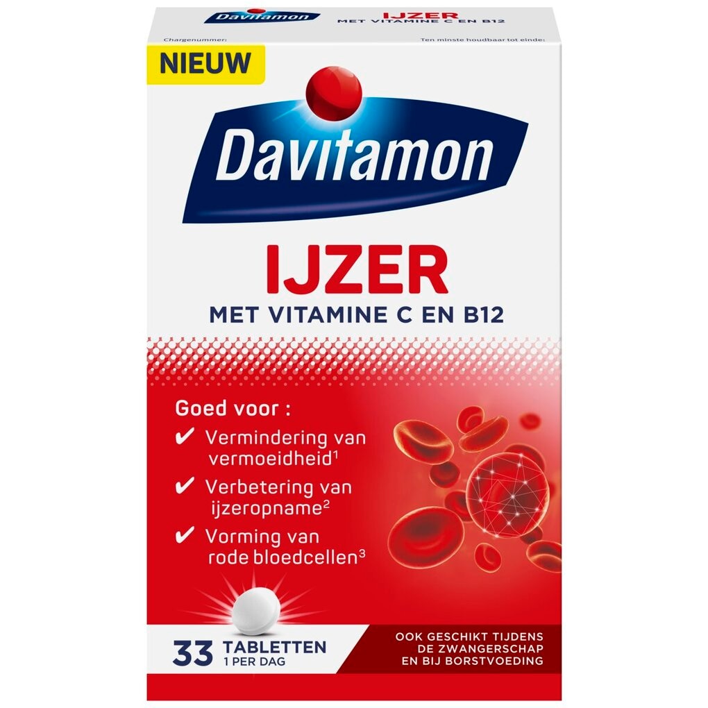 Davitamon Ijzer met Vitamine C en B12 Tabletten