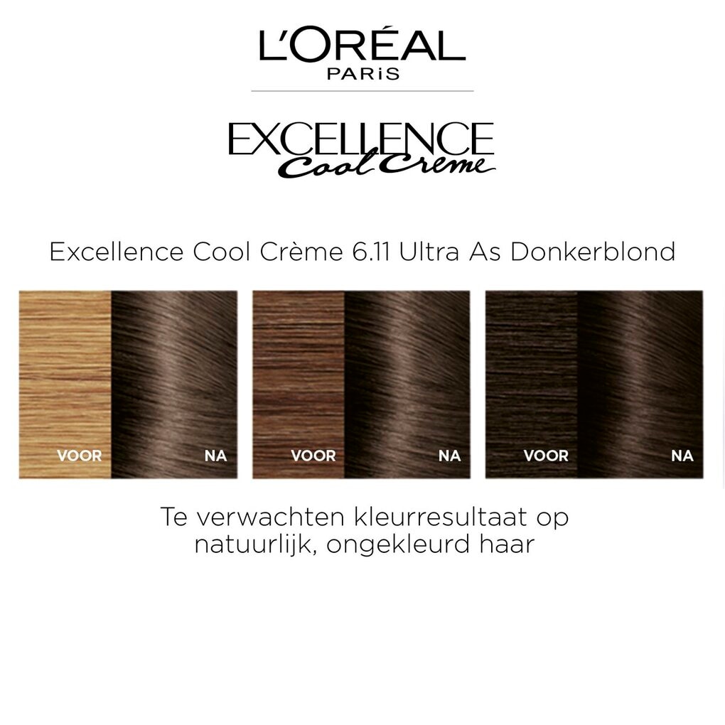 L'Oréal Paris Excellence Cool Crème 6.11 Ultra As Donkerblond Permanente Haarkleuring