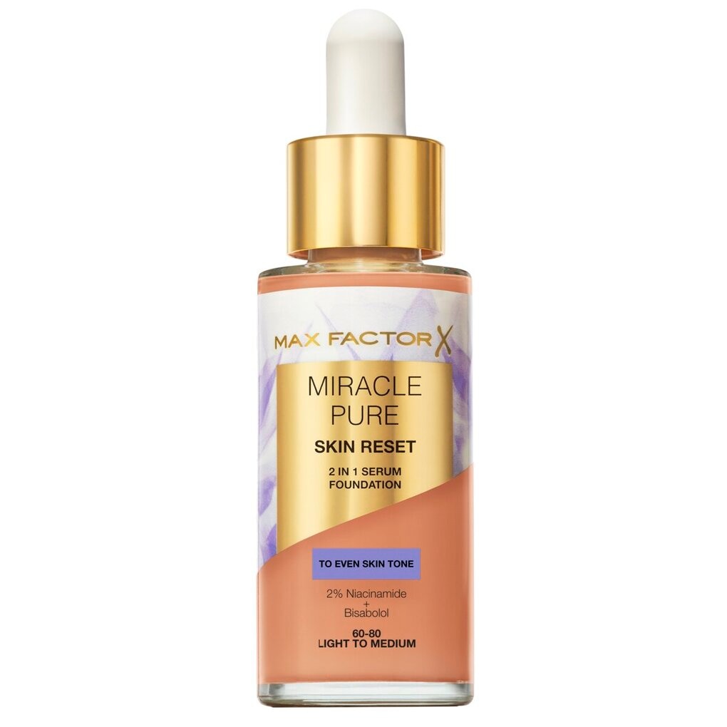 Max Factor Miracle Pure Skin Reset 60-80 Light to Medium 2-in-1 Serum Foundation