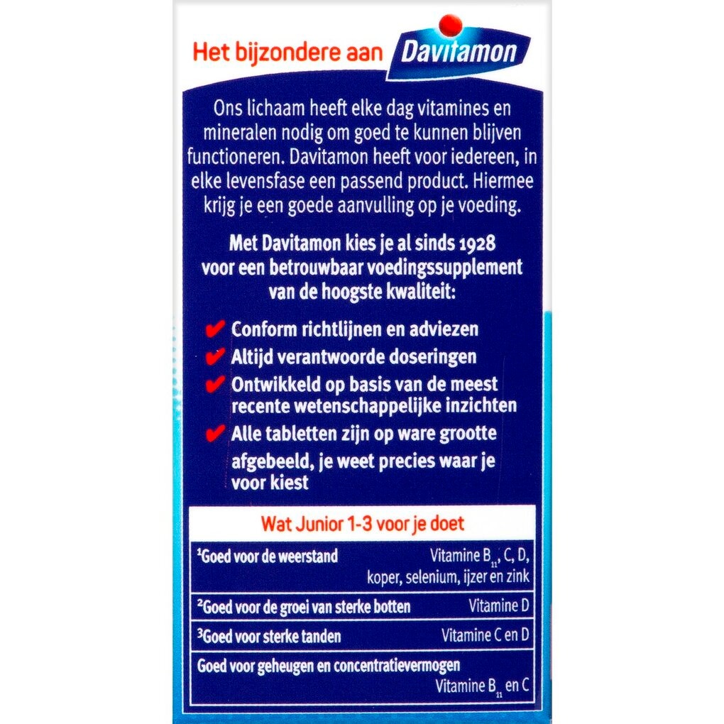 Davitamon Junior 1-3 Aardbei Smelttabletten